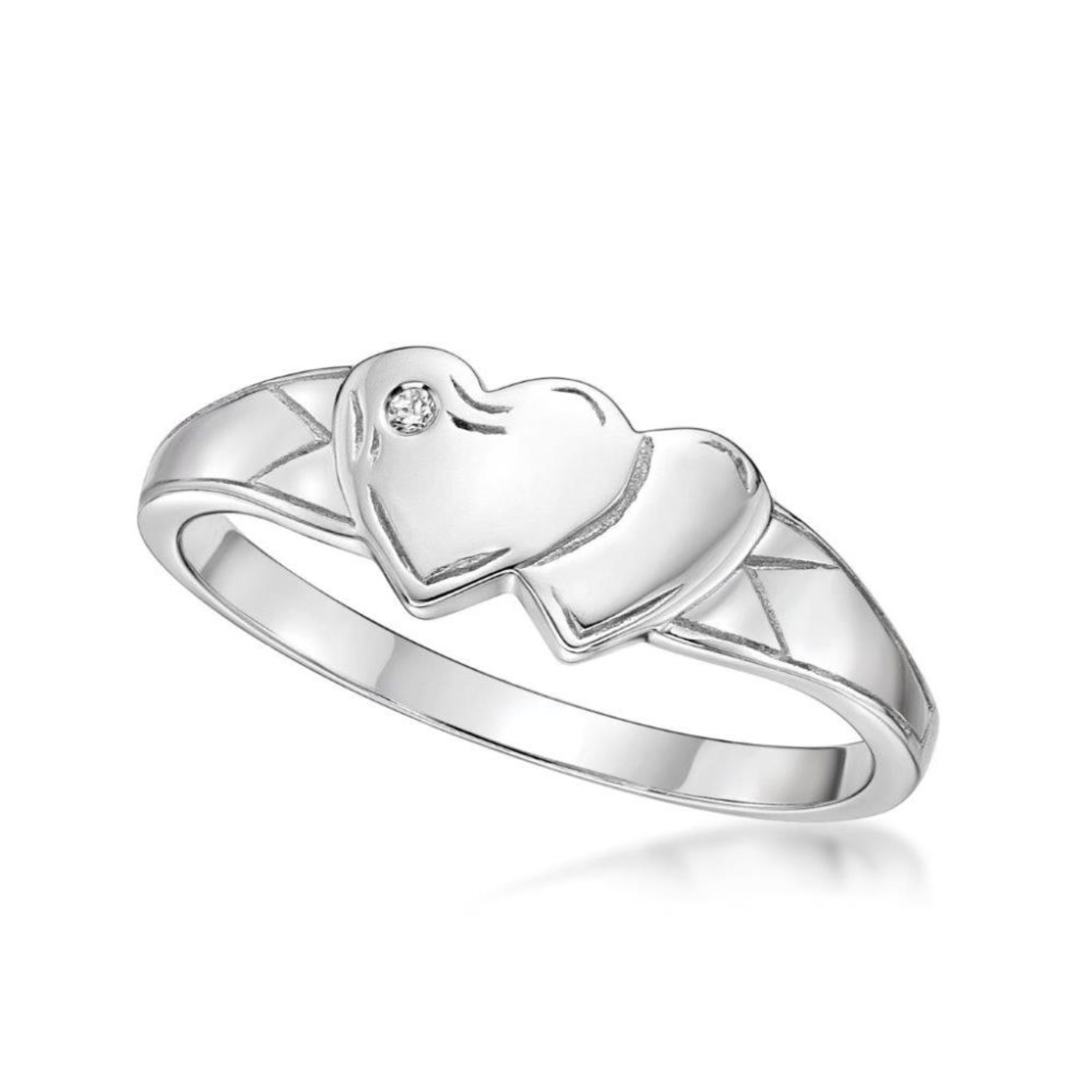 Picture of DOUBLE HEART GIRLS SIGNET RING